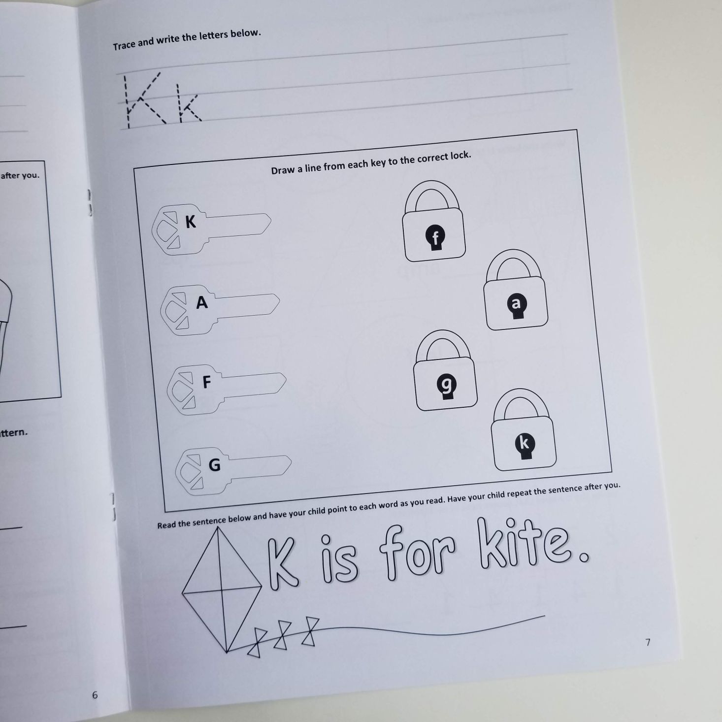 Preschool Box April 2020 workbook page k