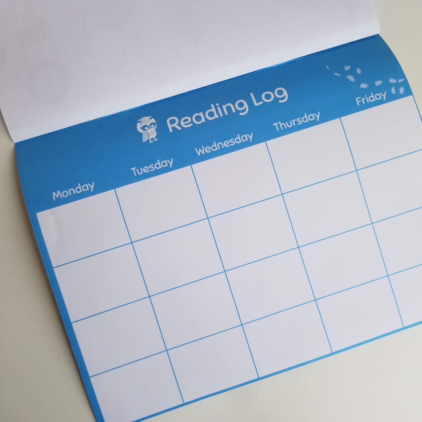 Preschool Box April 2020 workbook reading log