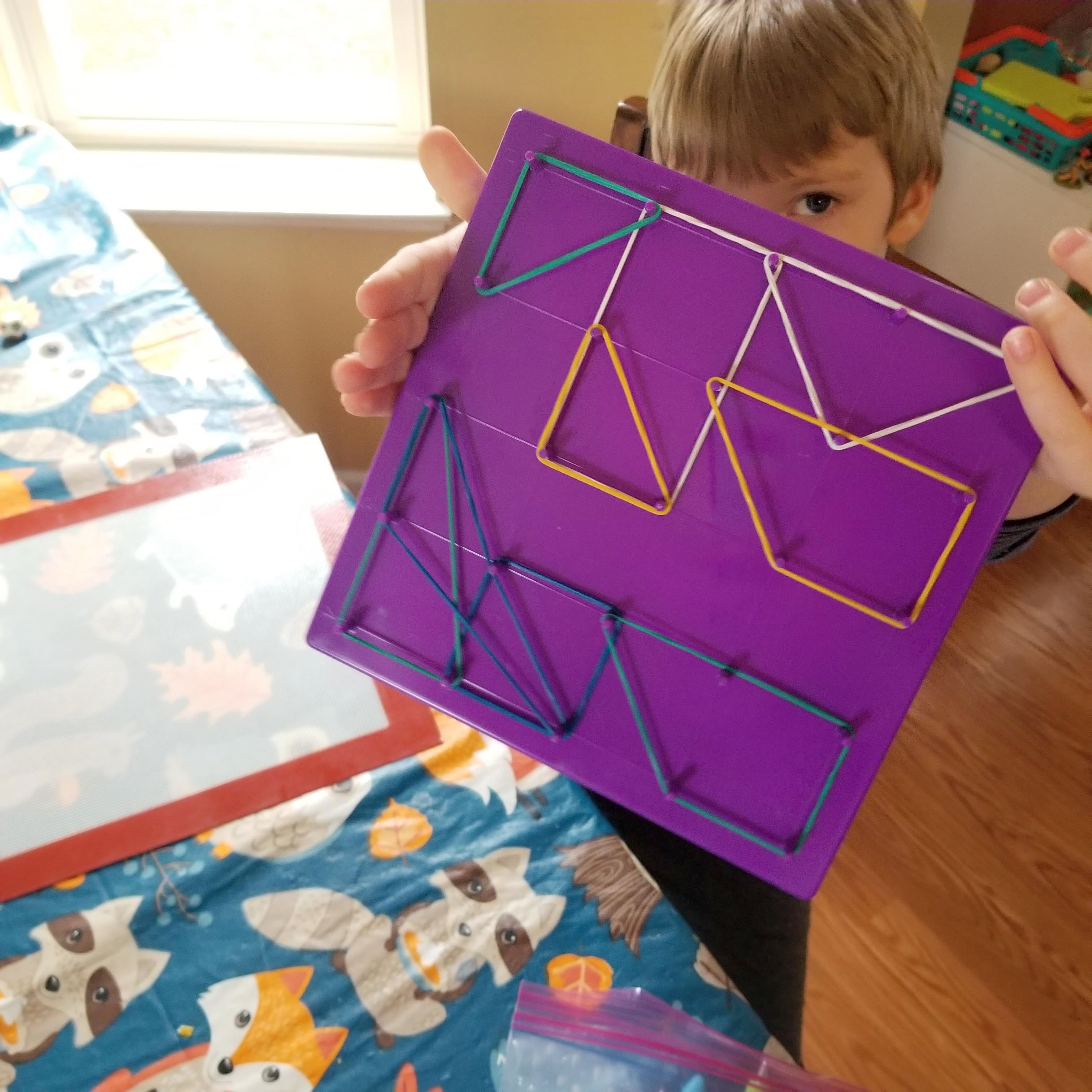 Preschool Box April 2020 rubber band activity