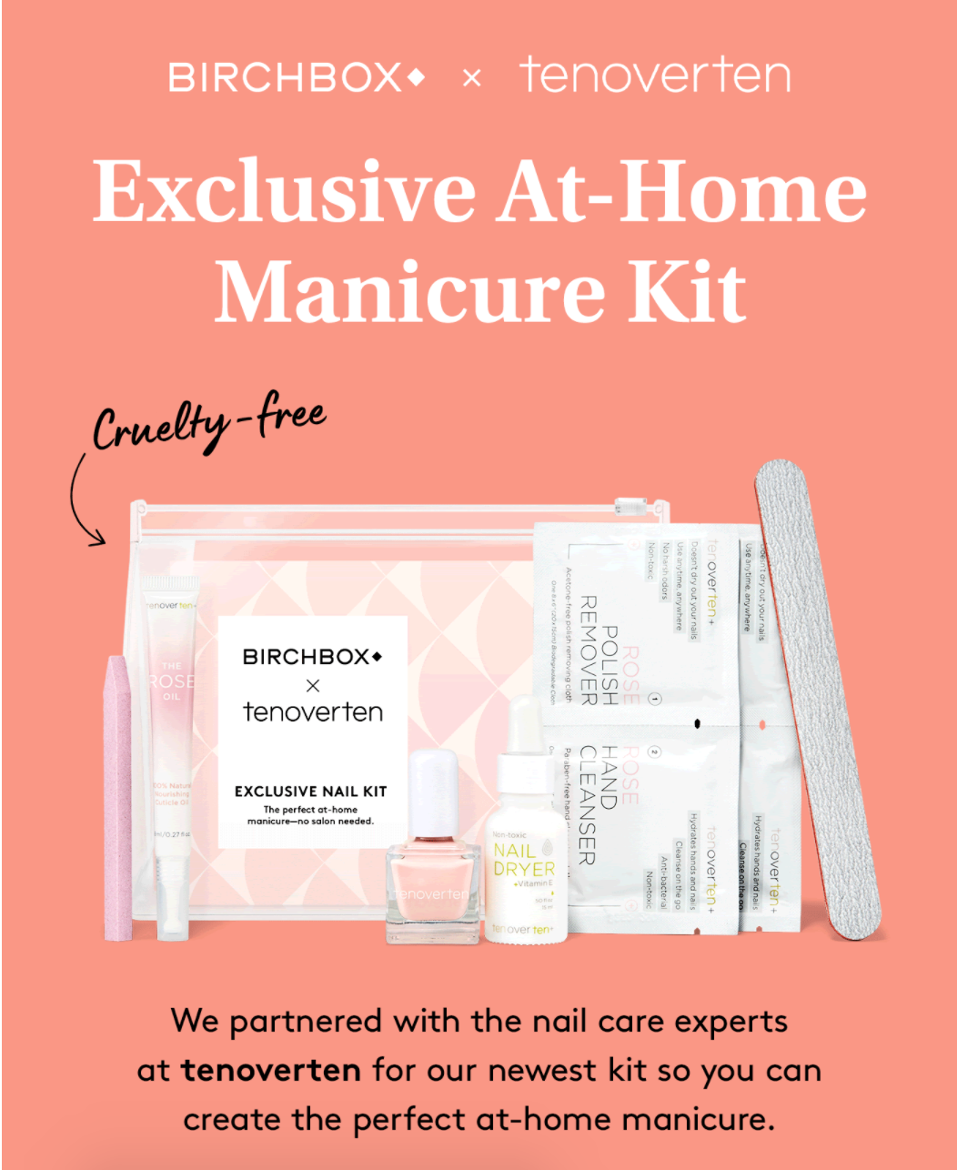 Birchbox x tenoverten Exclusive At Home Manicure Kit + Free Gift Coupons!