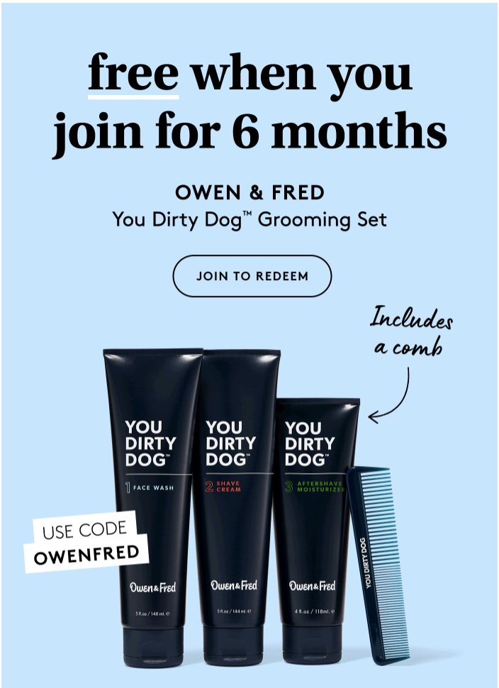 Birchbox Grooming Coupon – FREE Owen and Fred Kit With Subscription