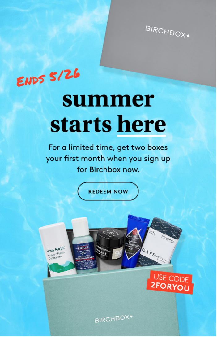 Birchbox Grooming Coupon – FREE Extra Grooming Box With Subscription