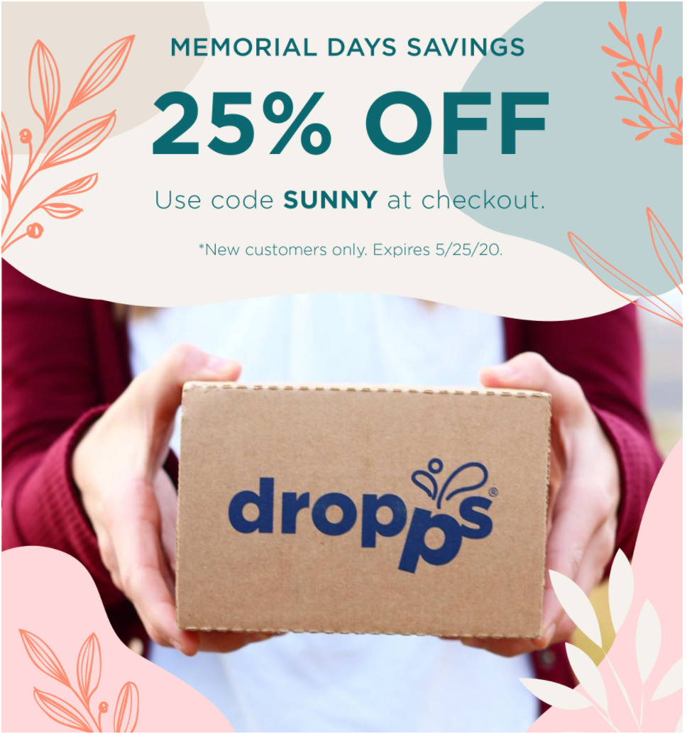 Dropps Memorial Day Coupon – 25% Off Sitewide!