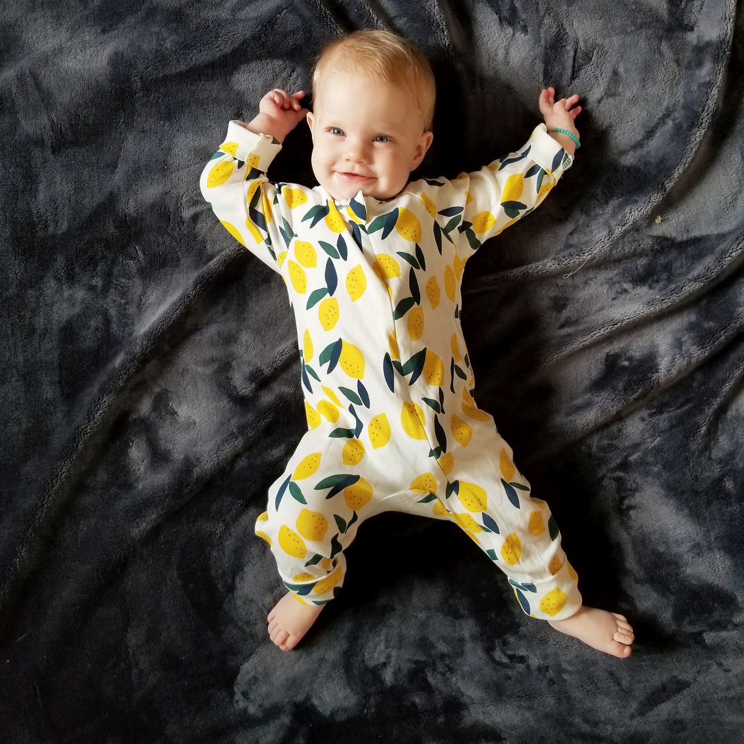 Suprisly May 2020 lemon onesie modeled