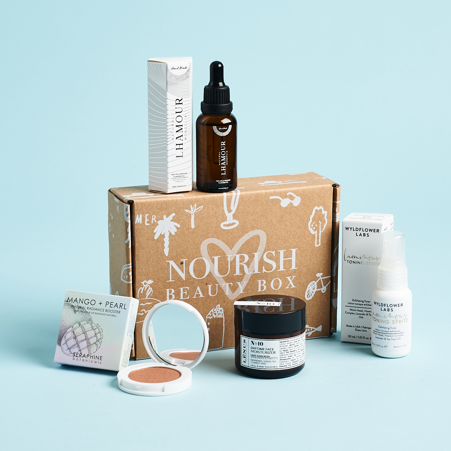 Full Contents for Nourish Beauty Box July 2020