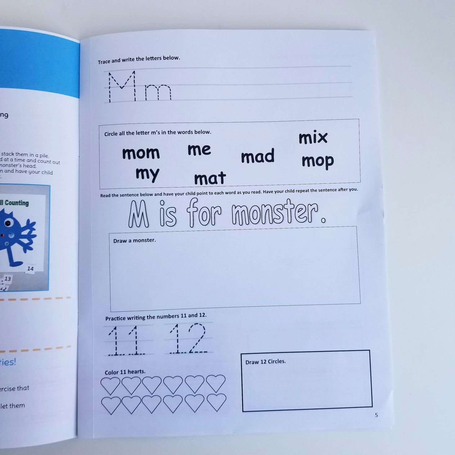 Preschool Box May 2020 workbook page M