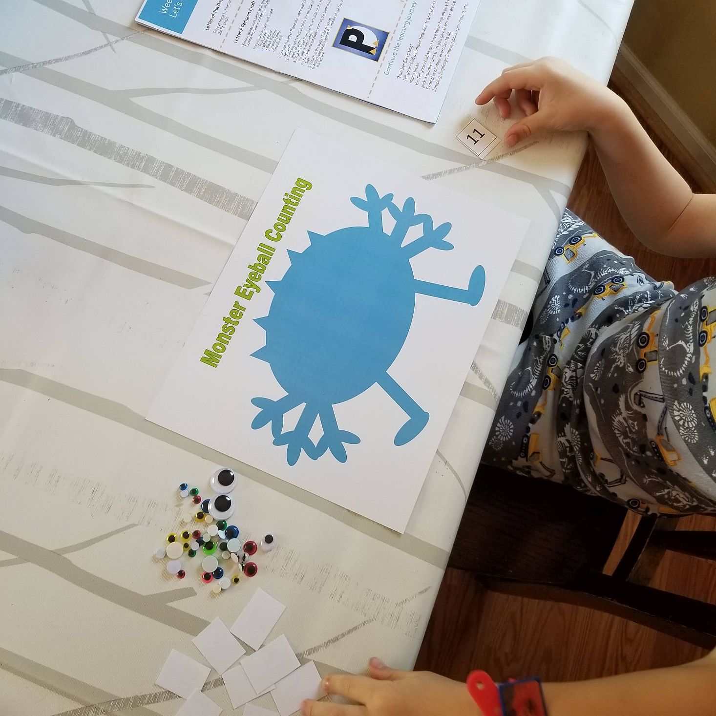 Preschool Box May 2020 monster eye activity