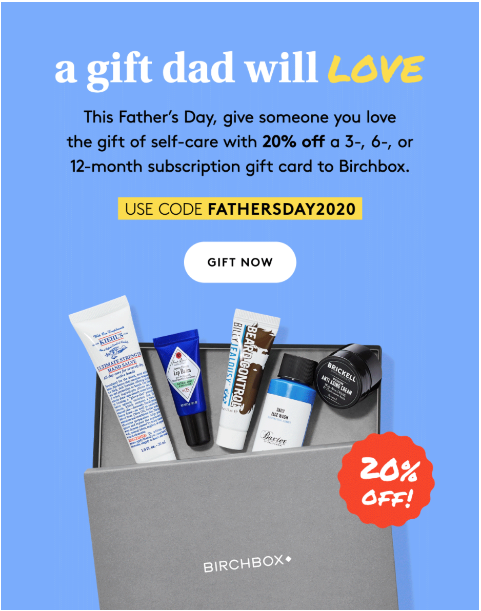 Birchbox Grooming Father’s Day Deal – Save 20% Off Gift Subscriptions!