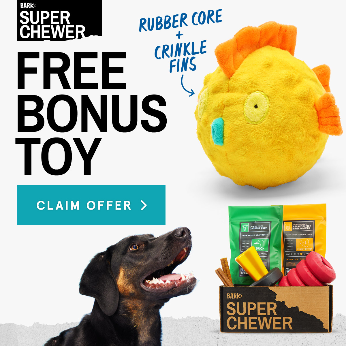 Super Chewer Coupon – Free Blowfish Toy With Your First Box!