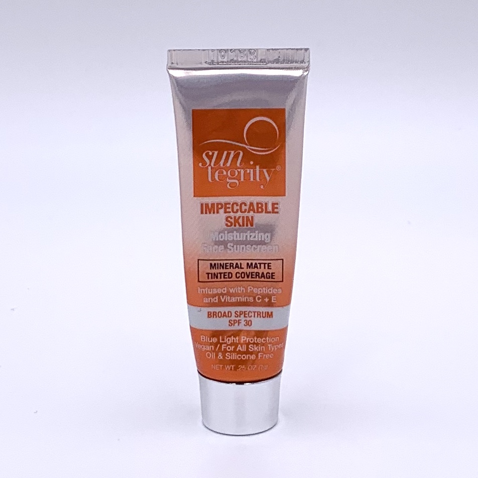 Suntegrity Tinted Impeccable Skin Sunscreen SPF 30 Front for Cocotique July 2020