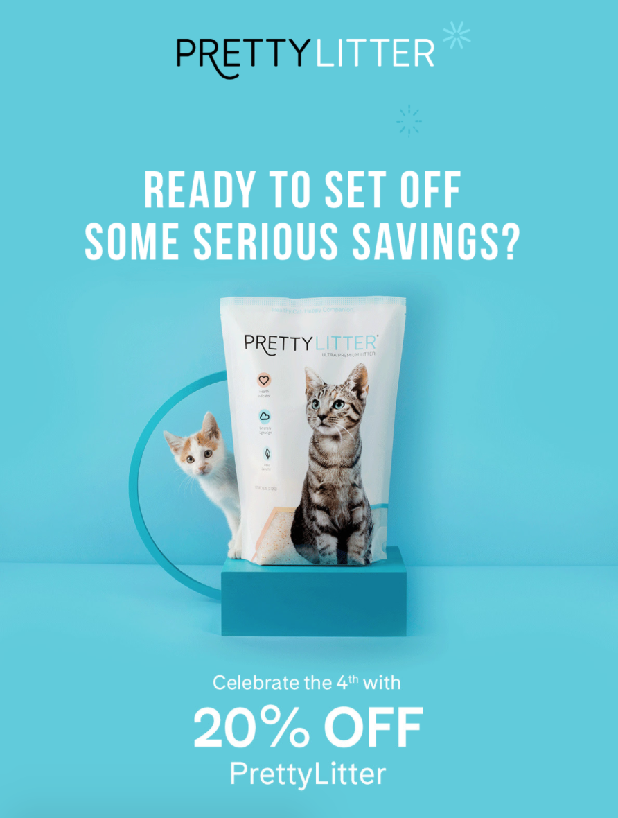 Pretty Litter 4th of July Coupon – 20% Off Your First Order!
