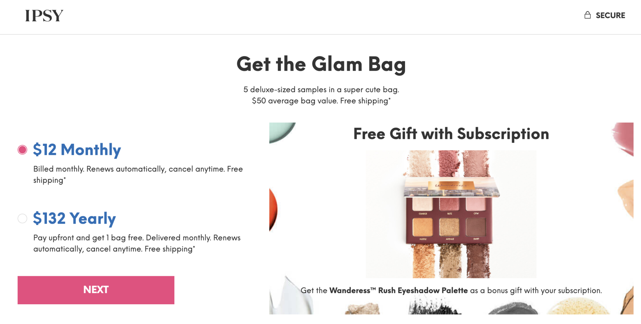 Ipsy Coupon Free Wanderess Rush Eyeshadow Palette with Subscription