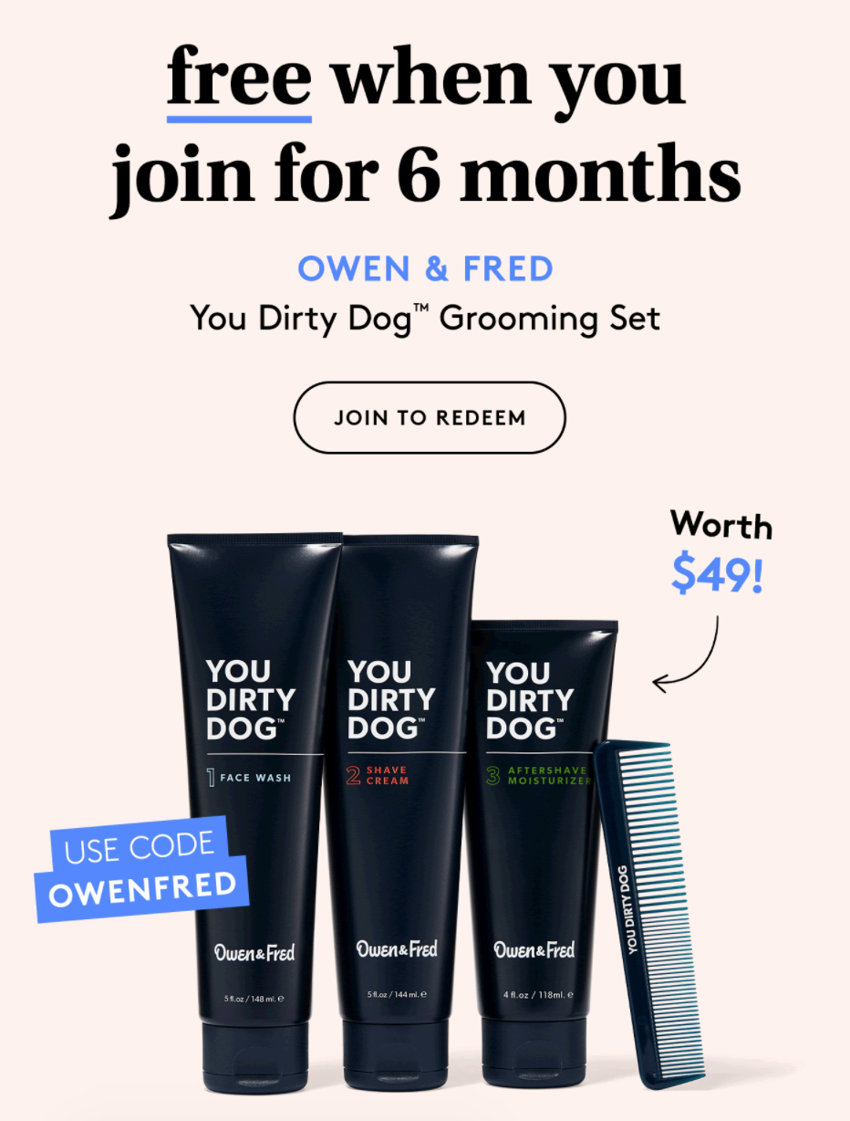 Birchbox Grooming Coupon – FREE Owen and Fred Kit With Subscription