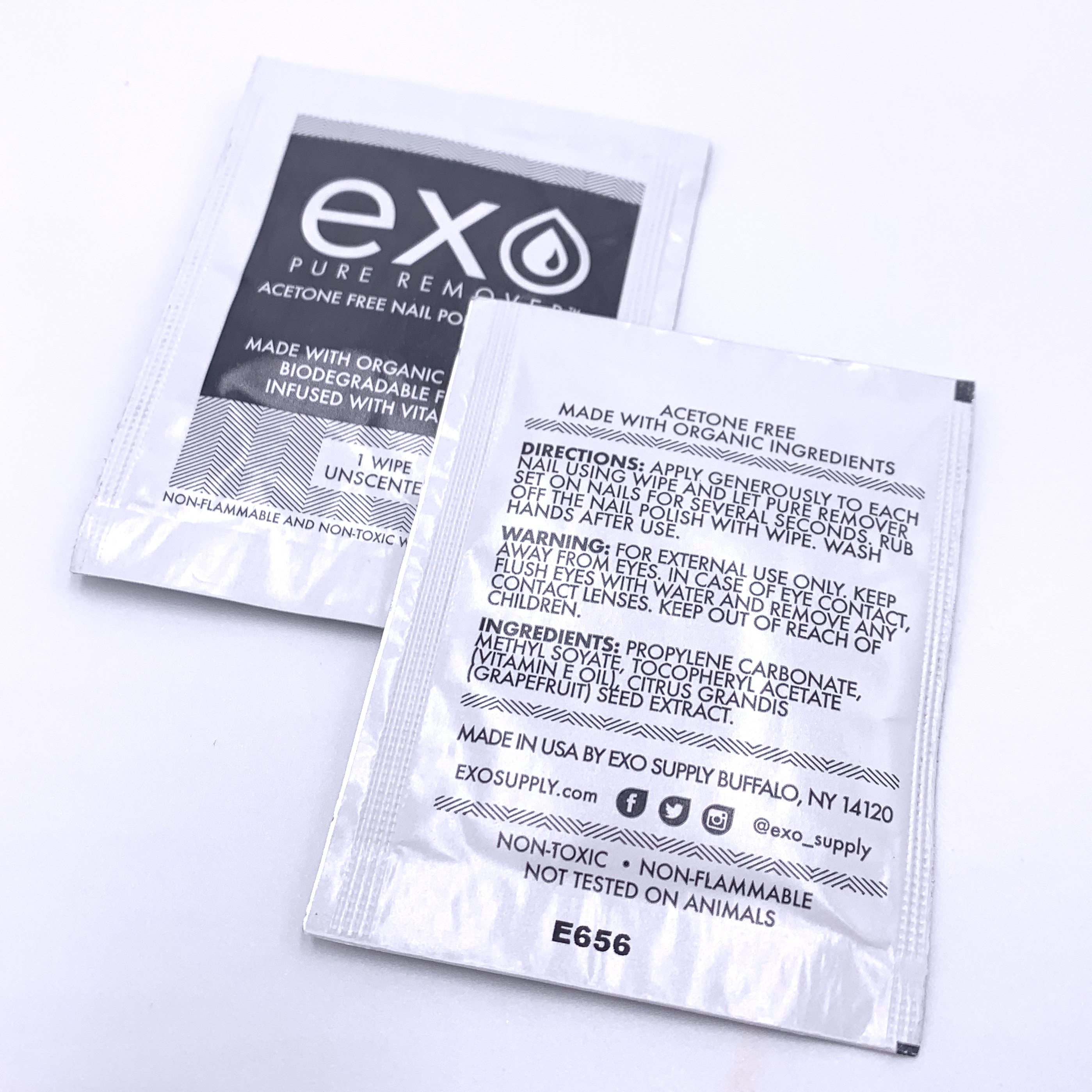 EXO Supply Pure Remover Wipes - Unscented Back for Birchbox August 2020