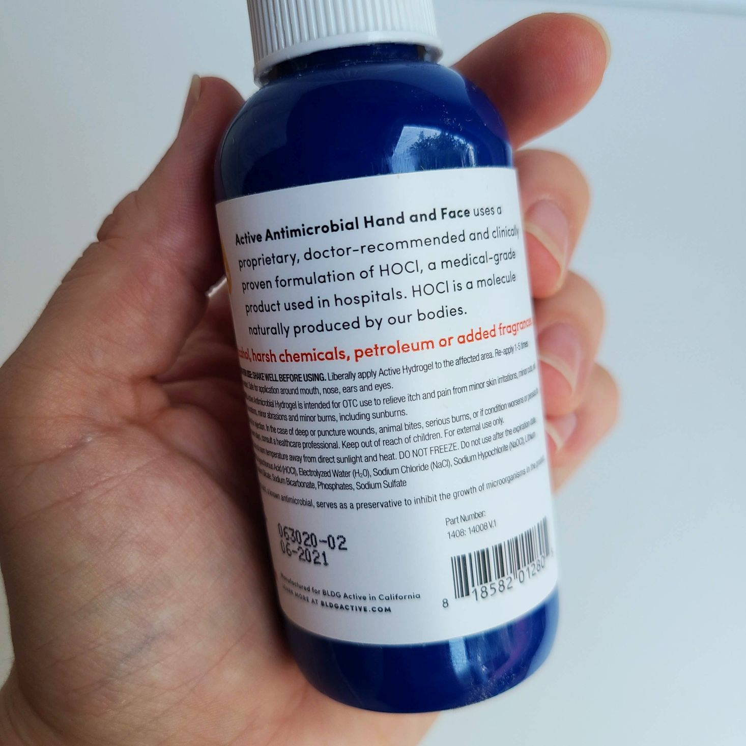 Ecocentric Moms Box July 2020 sanitizer spray label