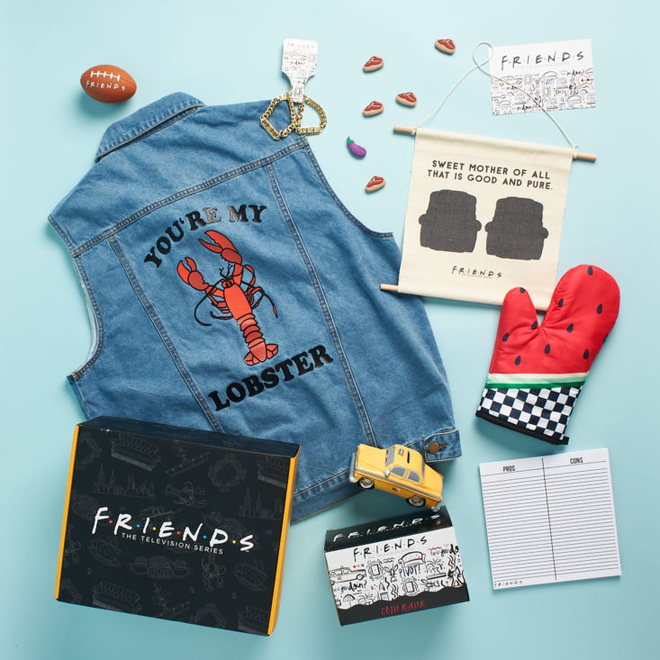 Friends themed items from Friends Box.