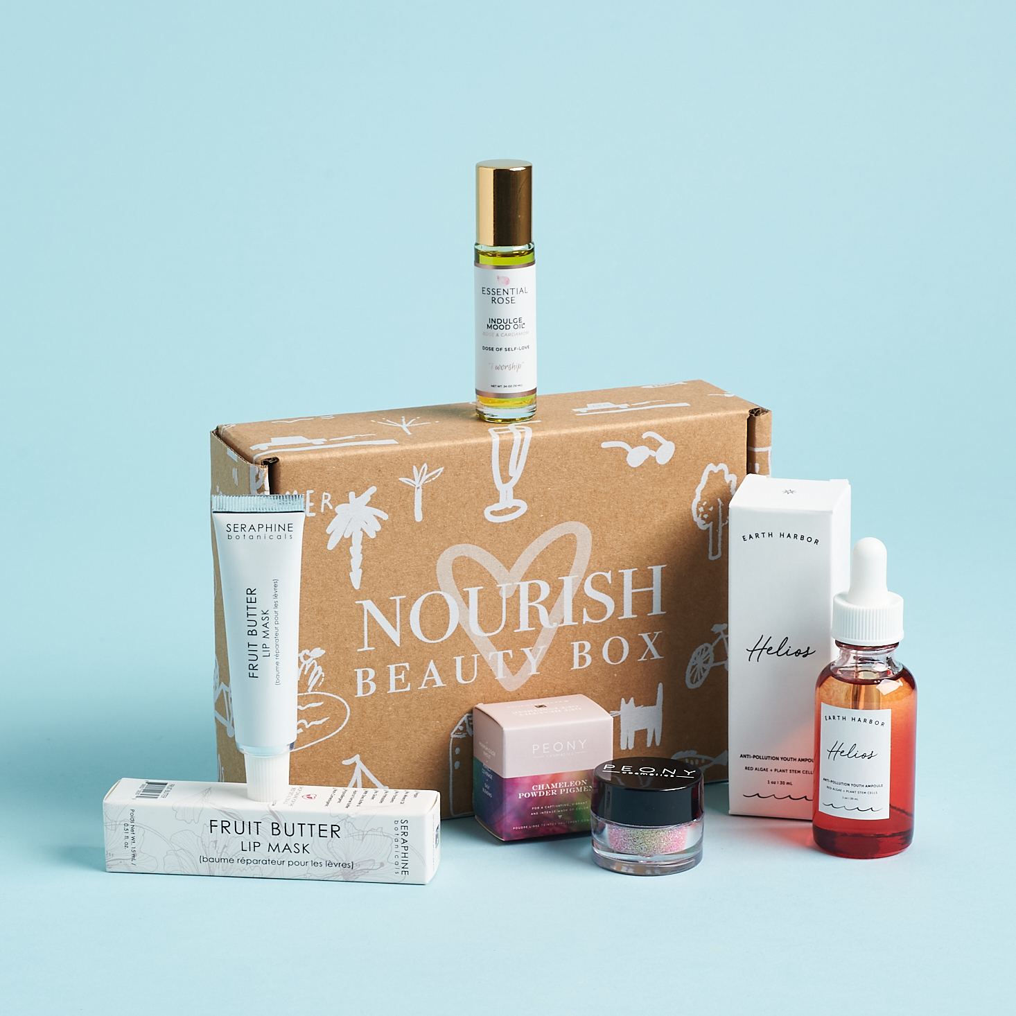 Full Contents for Nourish Beauty Box August 2020