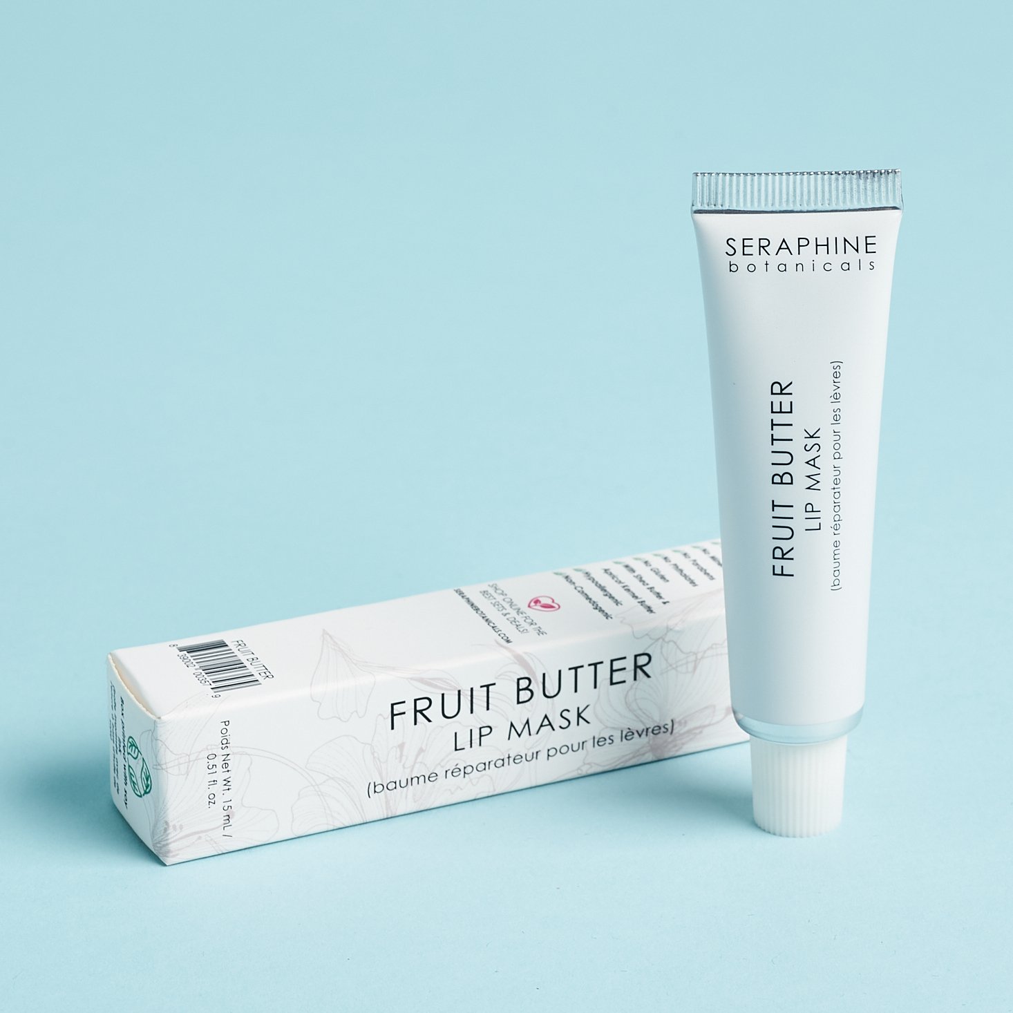 Seraphine Botanicals Fruit Butter Lip Mask Front for Nourish Beauty Box August 2020