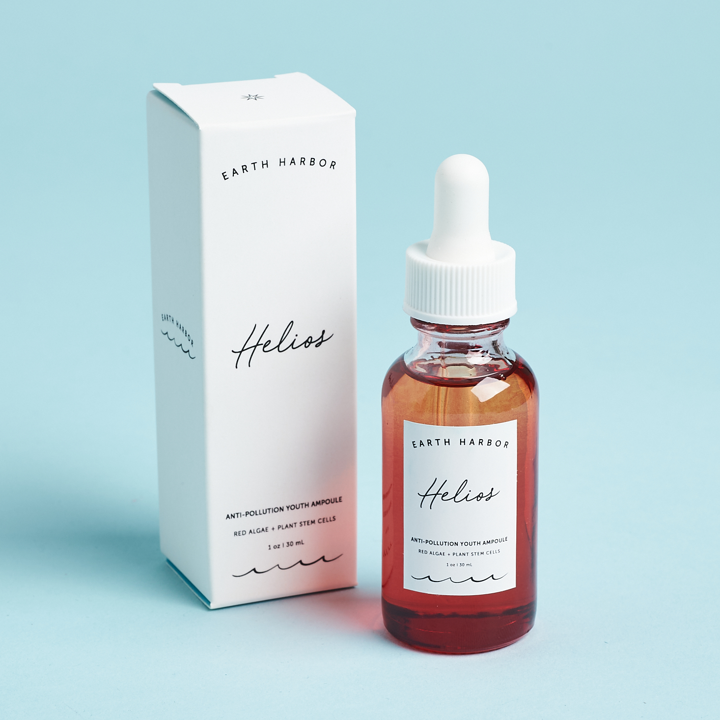 Earth Harbor Helios Anti-Pollution Youth Ampoule Front for Nourish Beauty Box August 2020