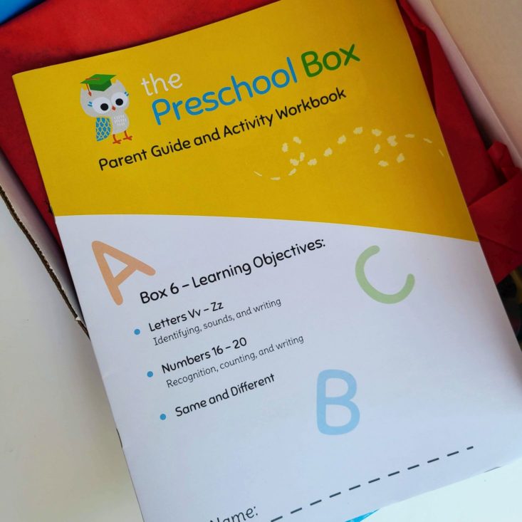 Preschool Box July 2020 inside box