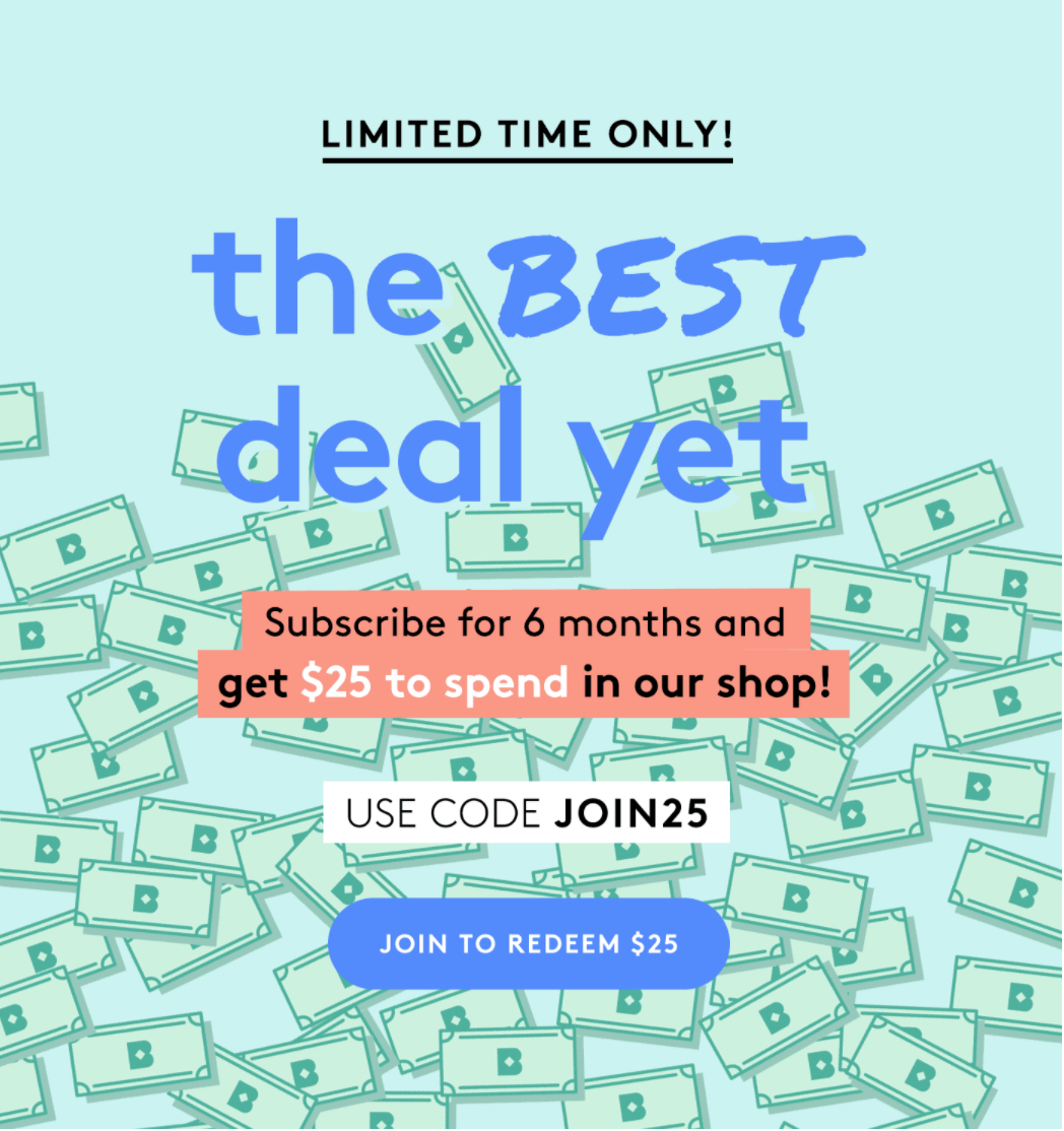 Birchbox Coupon – $25 Birchbox Shop Credit With Subscription