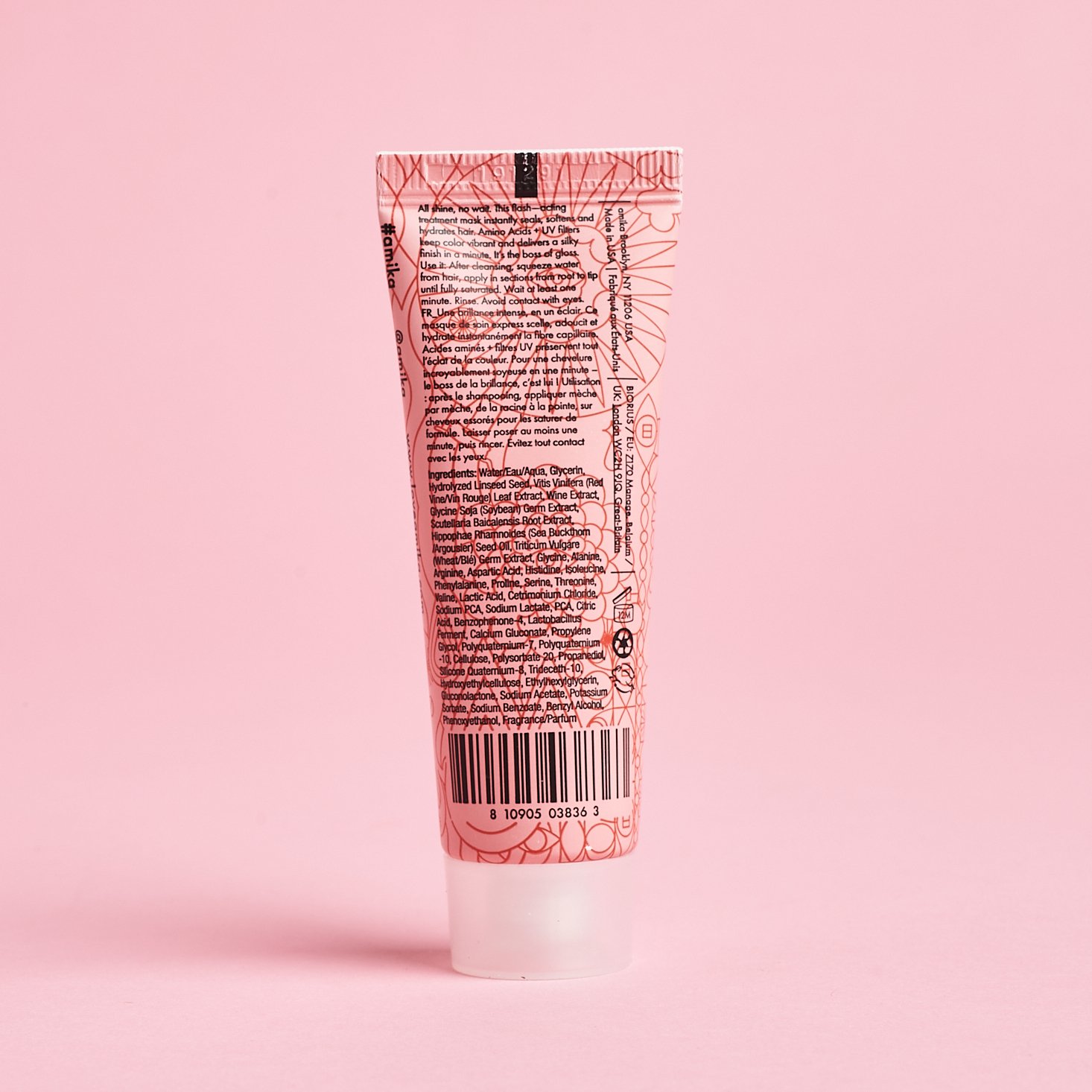 Sephora POP August 2020 amika hair mask label