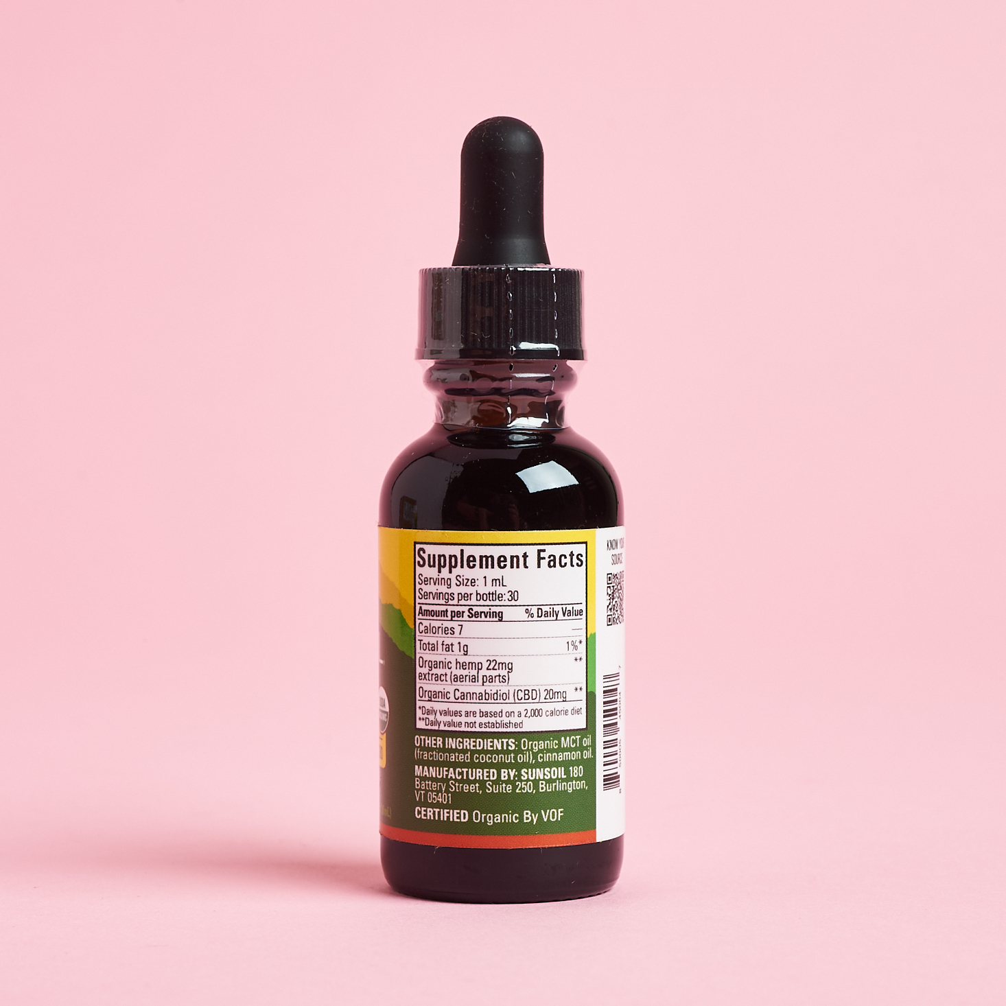 Sunsoil CBD oil nutrition facts