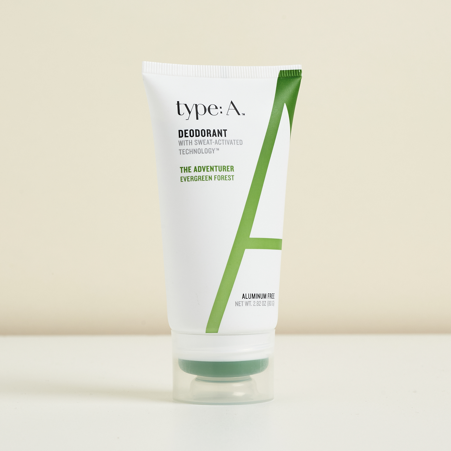 type:A deodorant in the Evergreen scent.