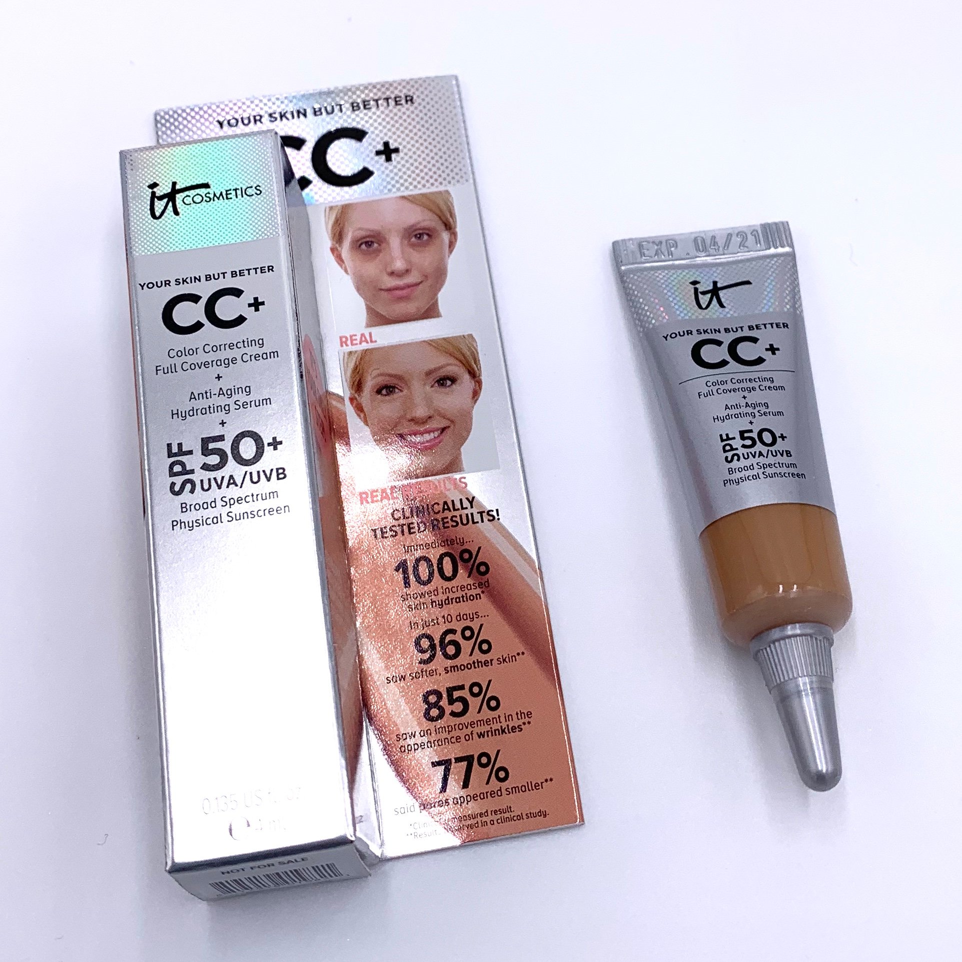 IT Cosmetics CC+ Cream with SPF 50+ in Tan Front for Ipsy Glam Bag September 2020