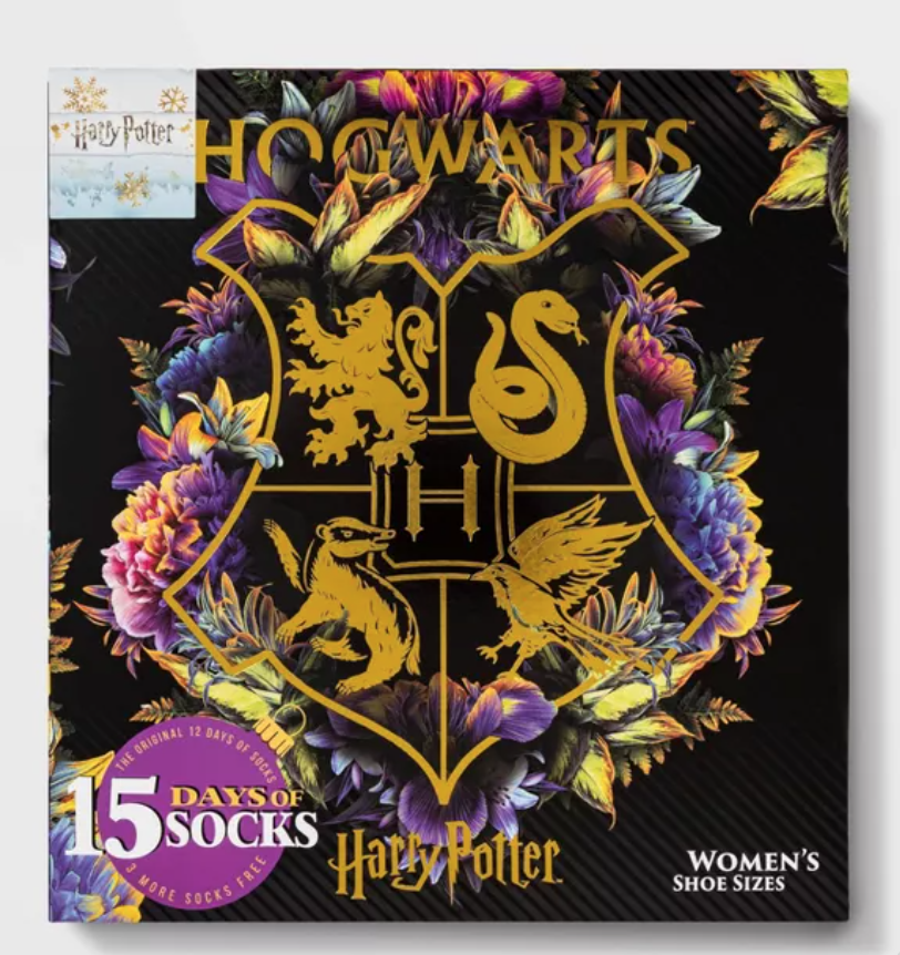 Harry Potter Hogwarts Crest 15 Days of Socks Advent Calendar – Available Now!