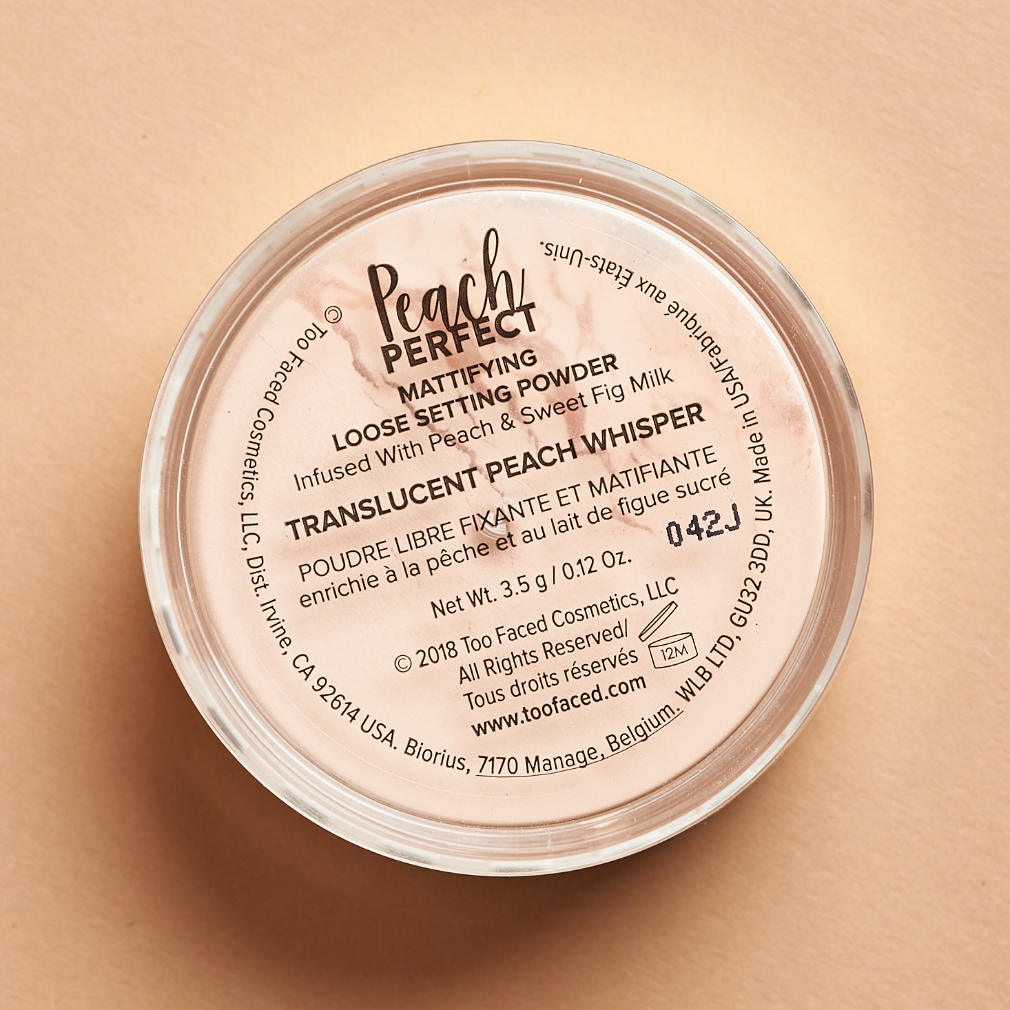 Sephora Favorites Makeup Must Haves September 2020 Too Faced Peach Perfect Setting Powder Label