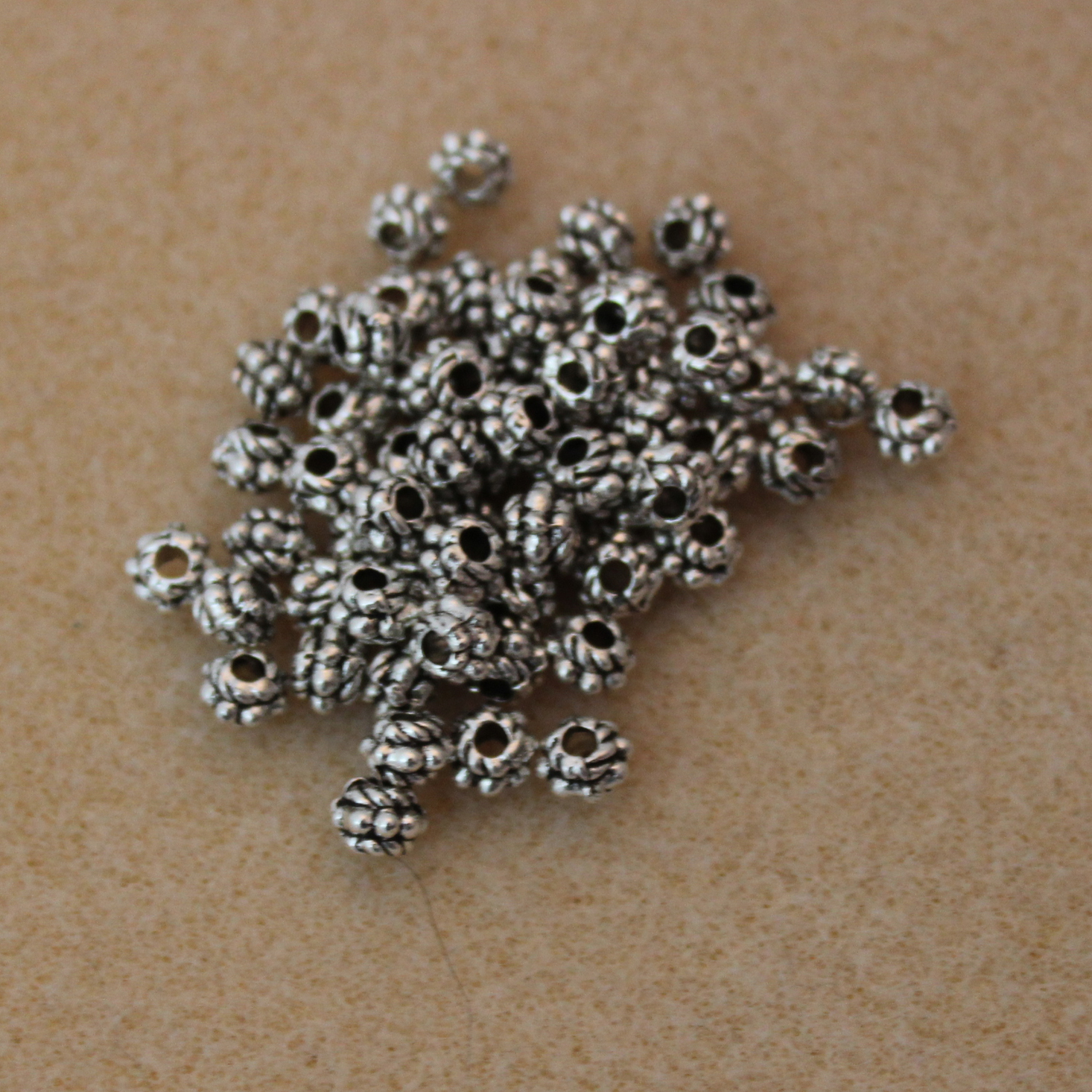 10-Gram Bag (About 20pc) 6x4mm Bumpy Rondelle Spacer Bead, Dark Antique  Silver - Bead Box Bargains