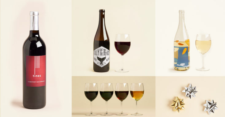 Best wine subscriptions: A banner images showing various bottles and glasses of red, white, and other wines.