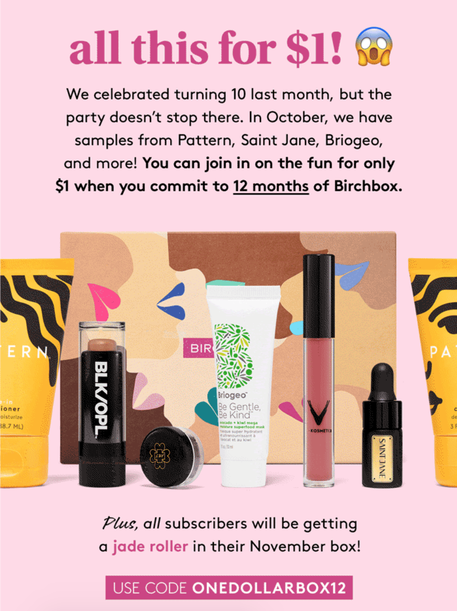 Birchbox Coupon – First Box For $1 With Annual Subscription!