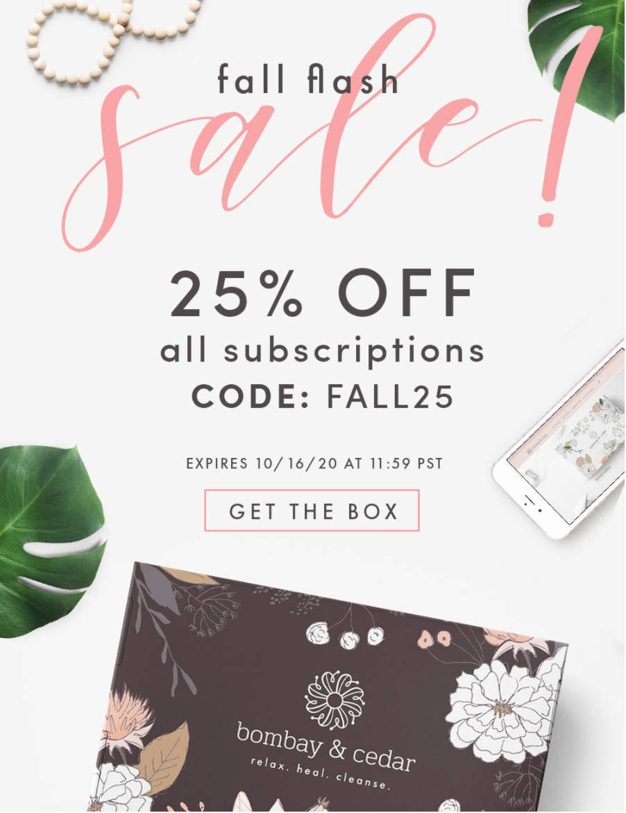 Bombay & Cedar Flash Sale – 25% Off Lifestyle & Beauty Box Subscriptions!