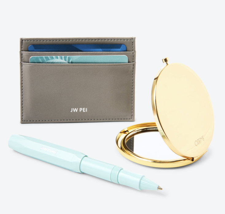 wallet pen and compact mirror