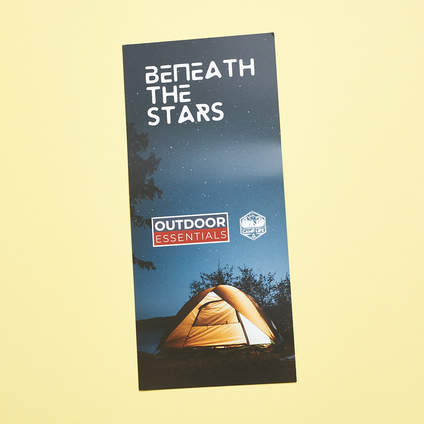 Camp Life Outdoor Essentials November welcome card