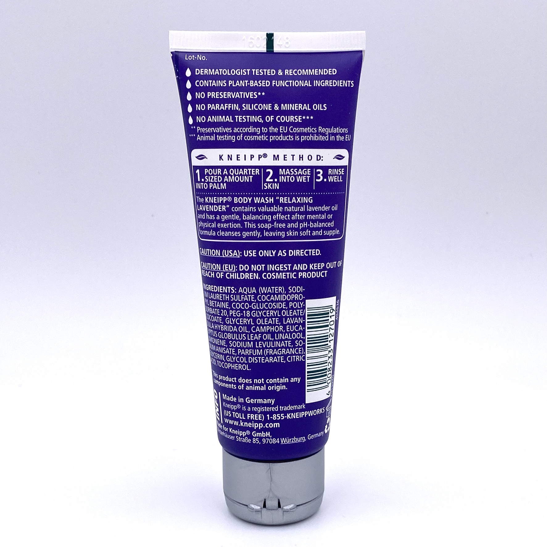 Kneipp Body Wash Relaxing Lavender Back for Cocotique October 2020