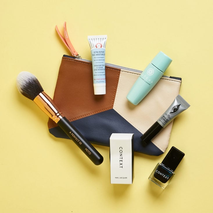 ipsy november 2020 cosmetic bag with products