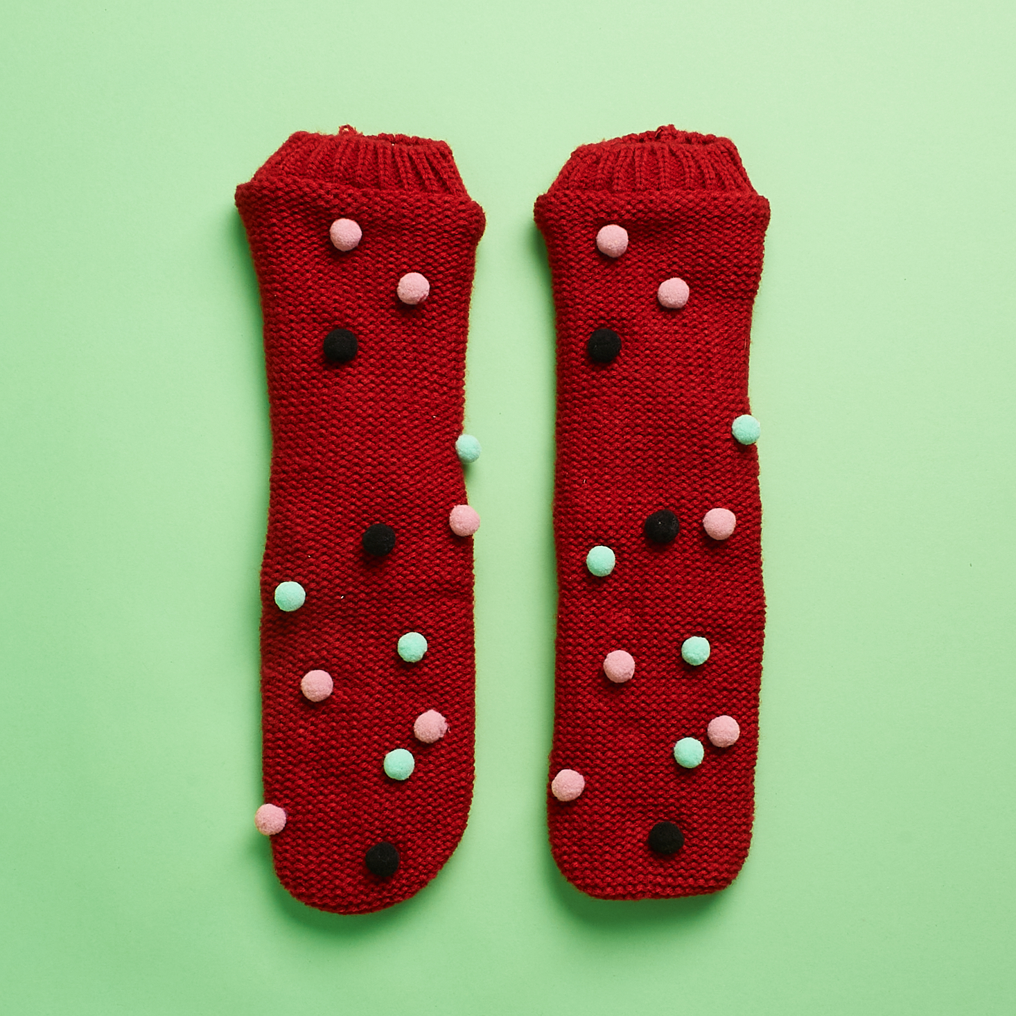 Paper Source Winter 2020 red slipper socks