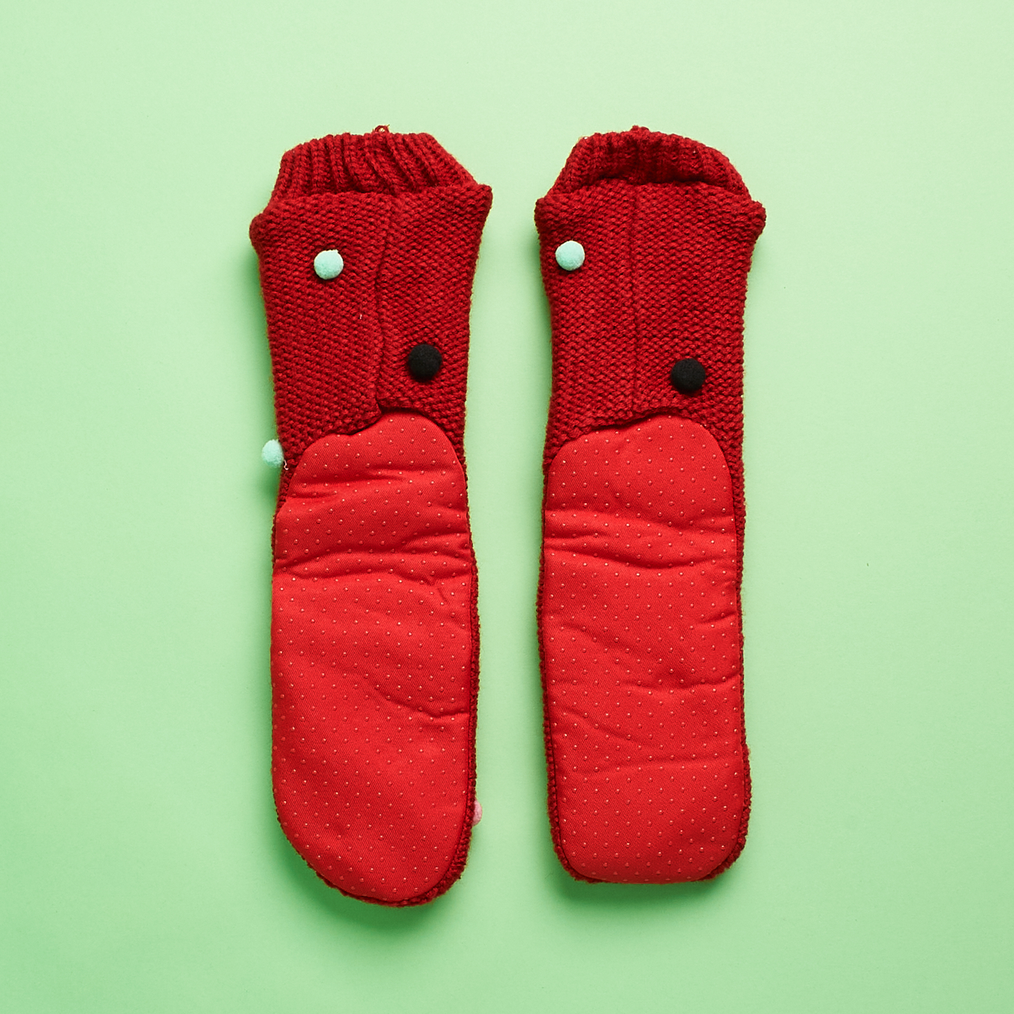 Paper Source Winter 2020 red slipper socks