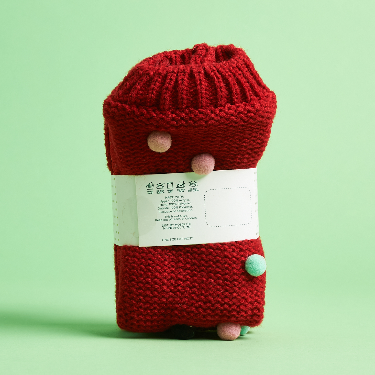 Paper Source Winter 2020 red slipper socks