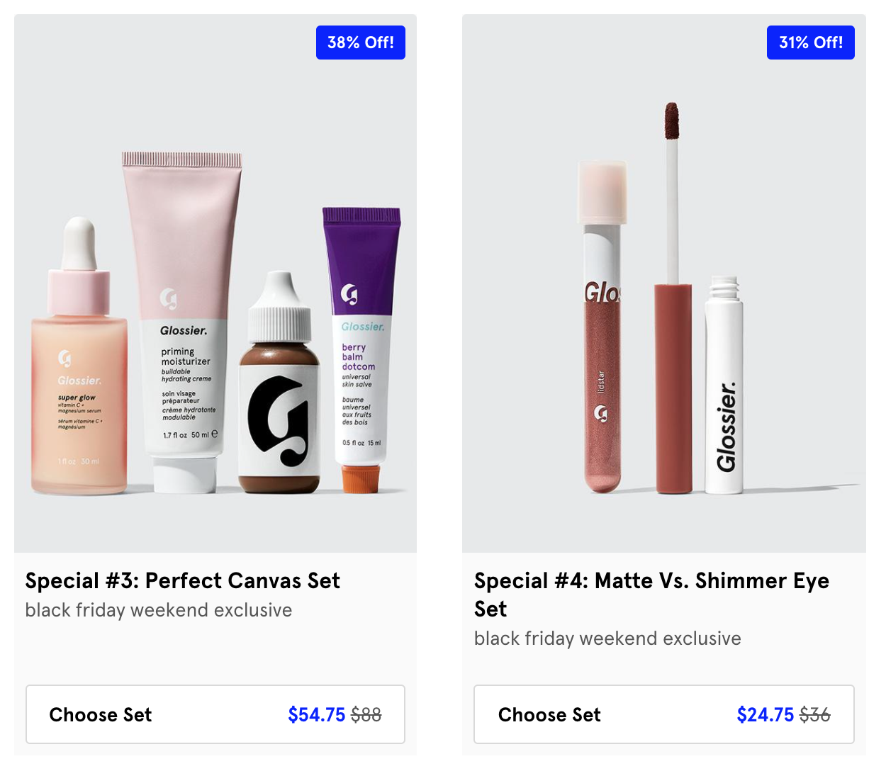 Black Friday Deal Glossier 25 to 50 off MSA