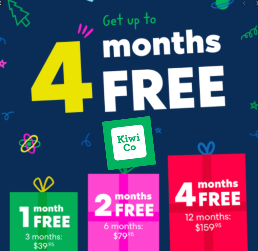 Final Few Hours – KiwiCo Cyber Monday Deal – Up To 4 Months FREE Or 50% Off Your First Box!