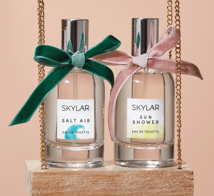 Skylar perfume products with bow.