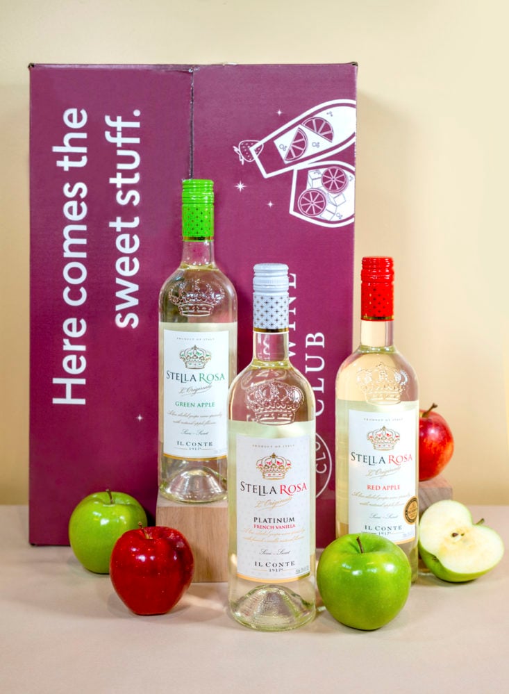 sweetwine club wine bottles with apples