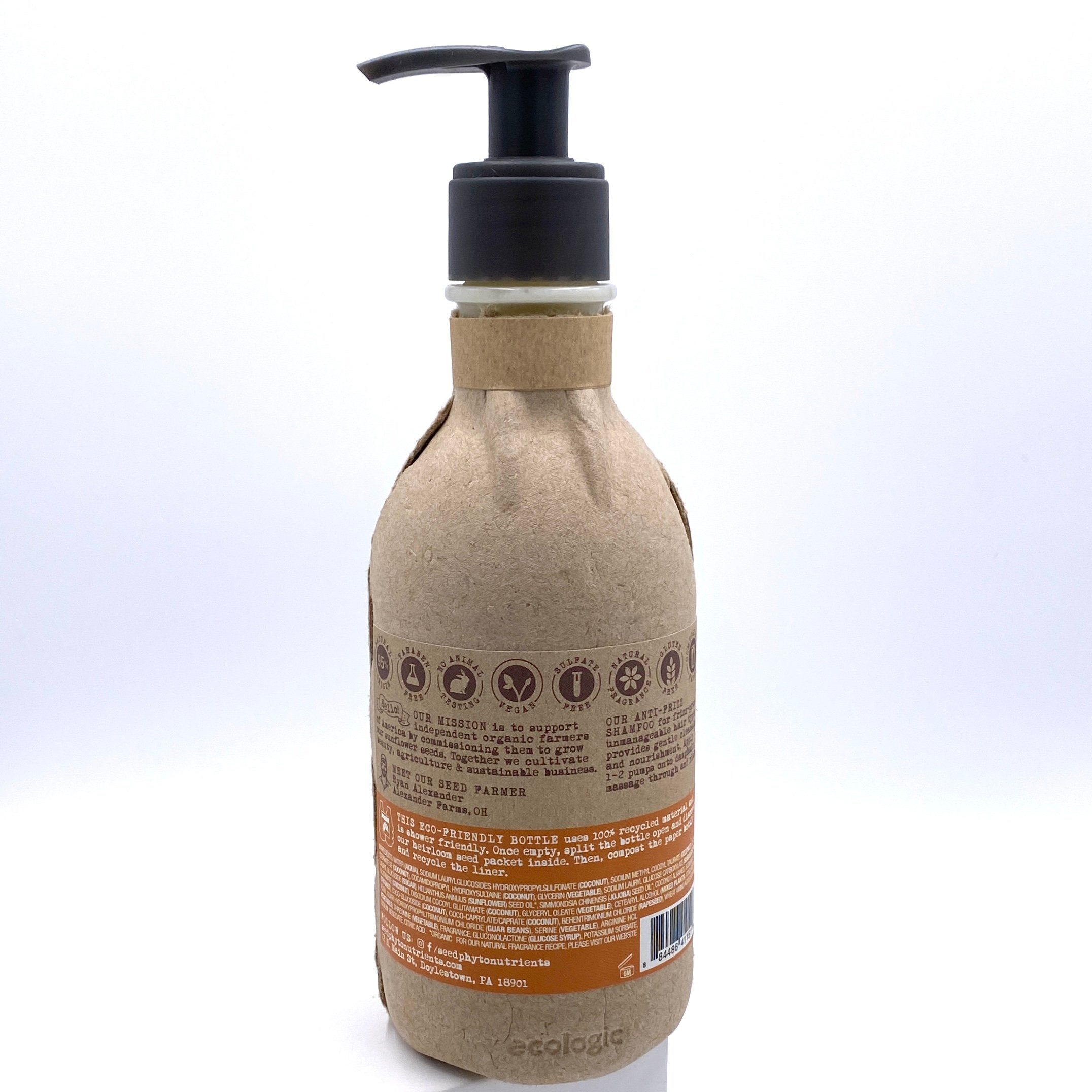 Seed Phytonutrients Anti-Frizz Shampoo Back for Cocotique December 2020