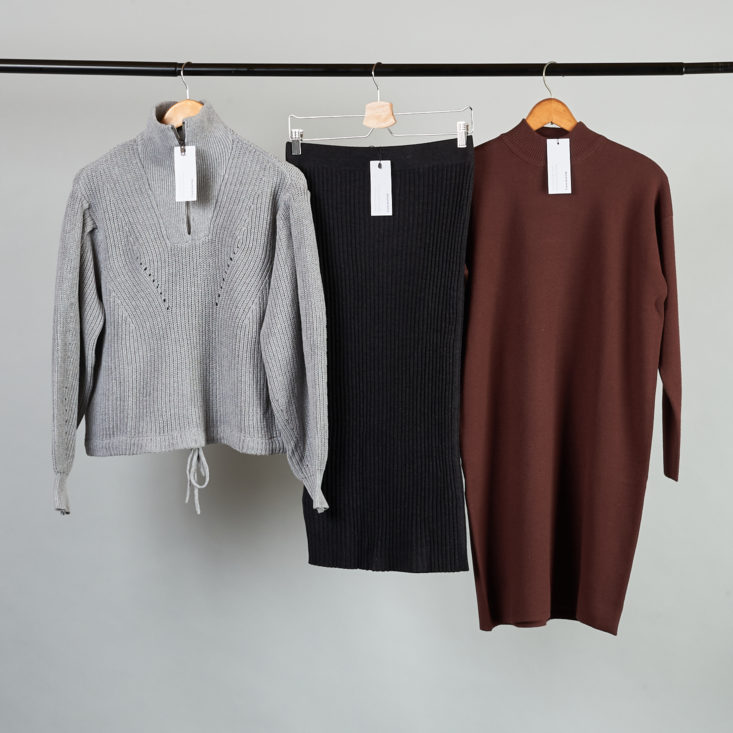 Frank and Oak knit clothing hanging