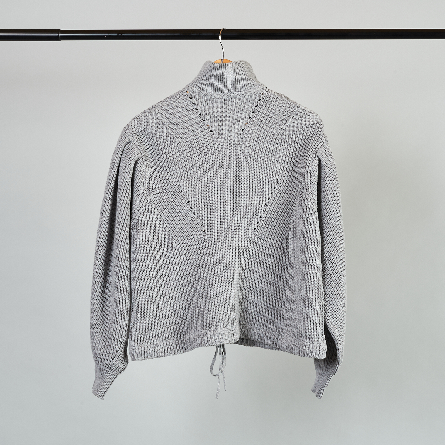 back of grey Frank and Oak sweater