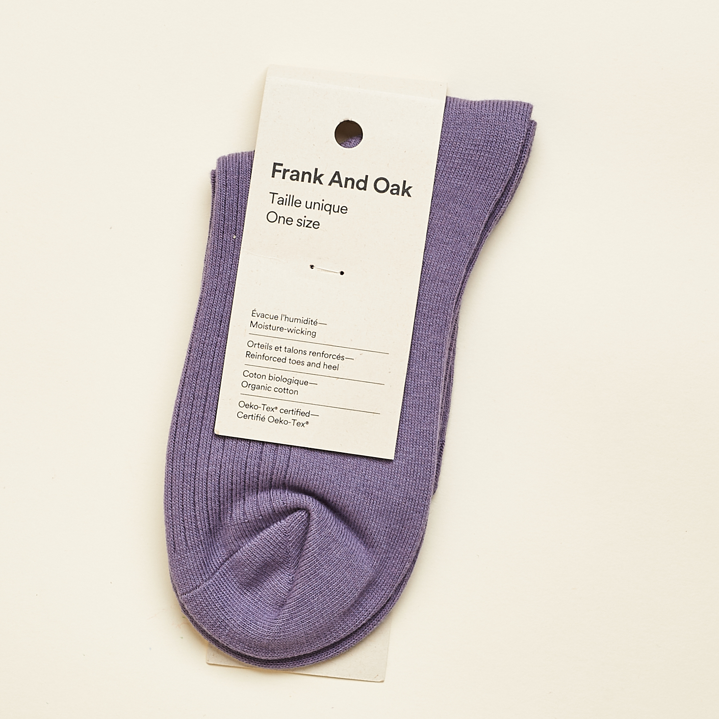 frank and oak ribbed socks in purple